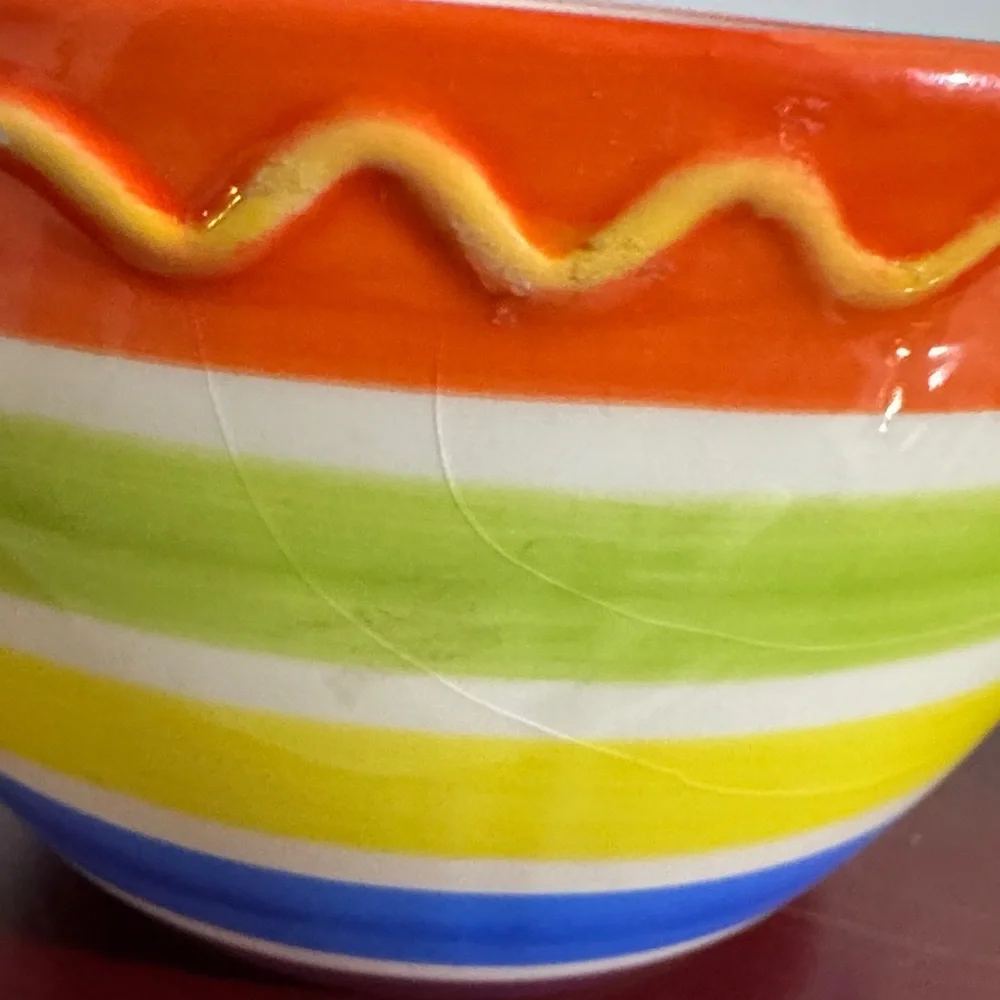 Colorful Ceramic Sugar Bowl and Creamer Set